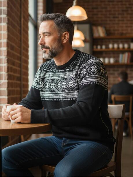 Sweter z zimowym wzorem