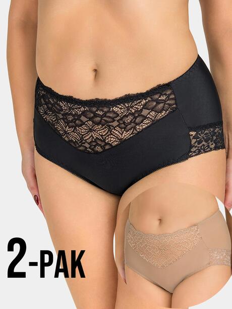 Majtki z koronką 2-pak L