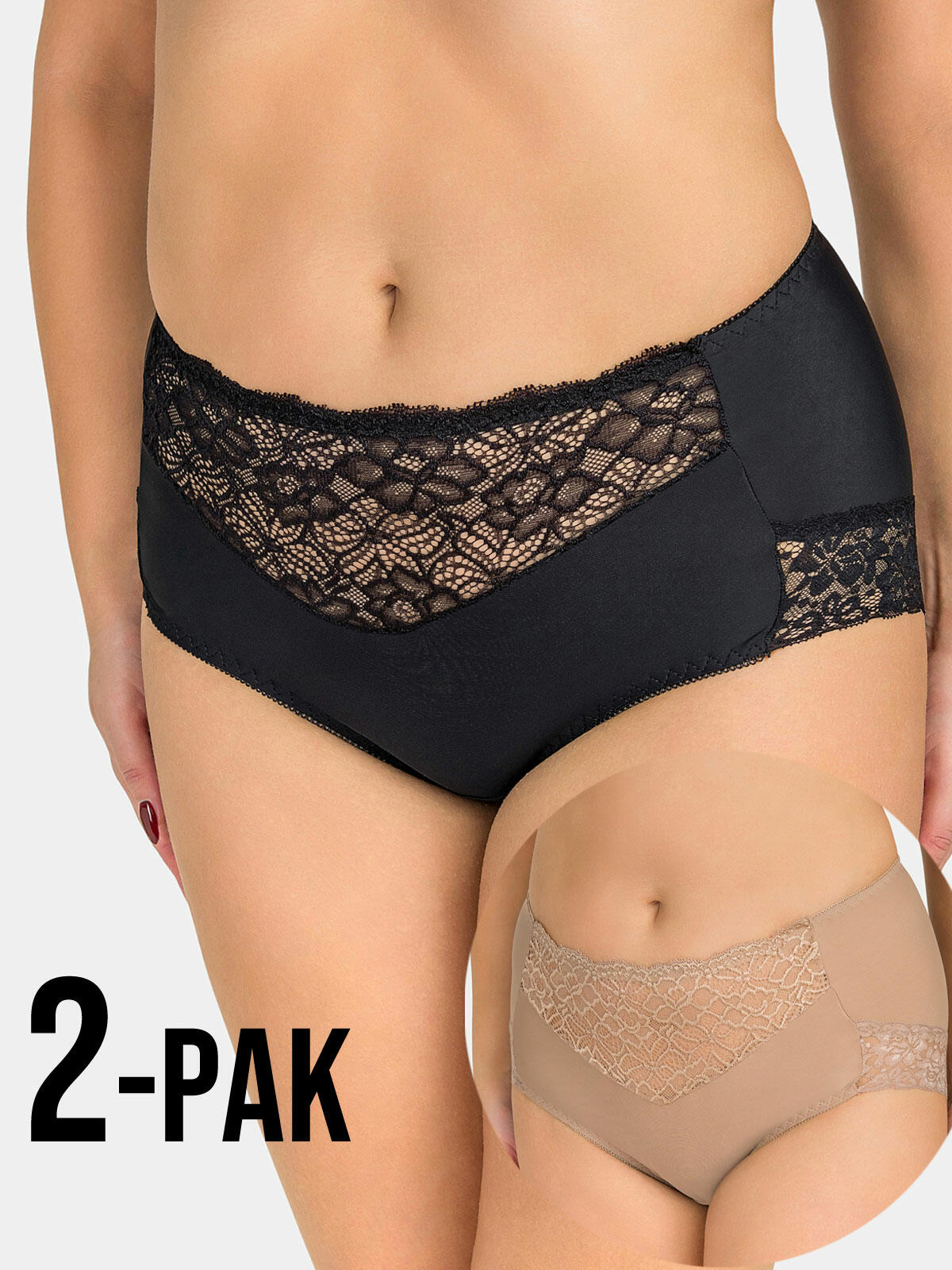 Majtki z koronką 2-pak M