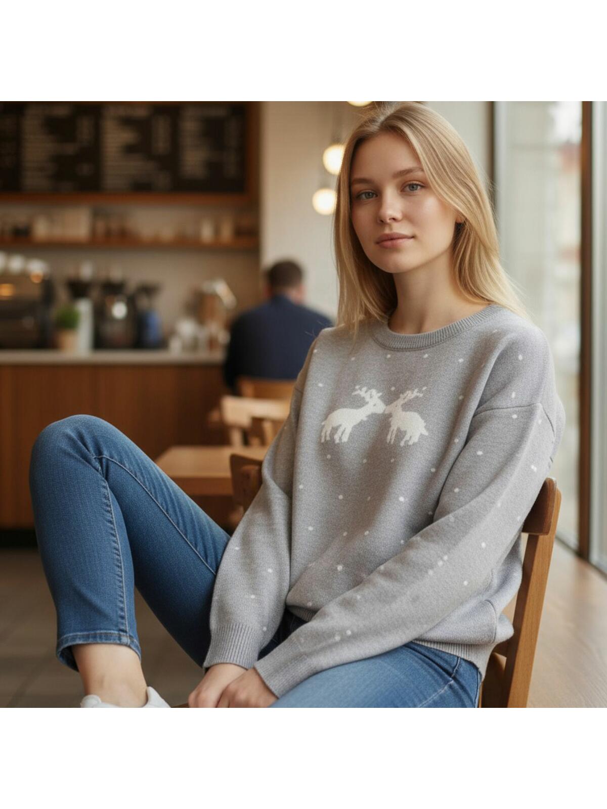 Sweter świąteczny z reniferami