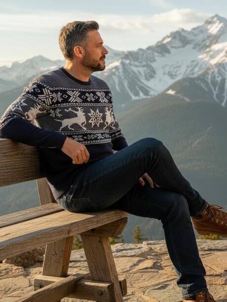 Sweter z motywem norweskim