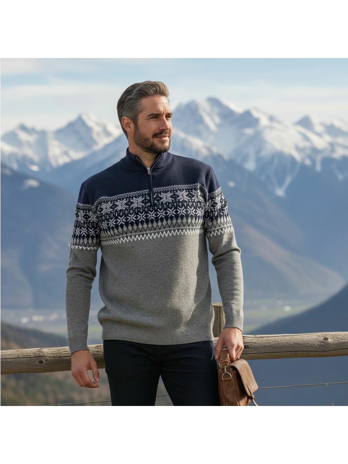 Sweter z motywem norweskim