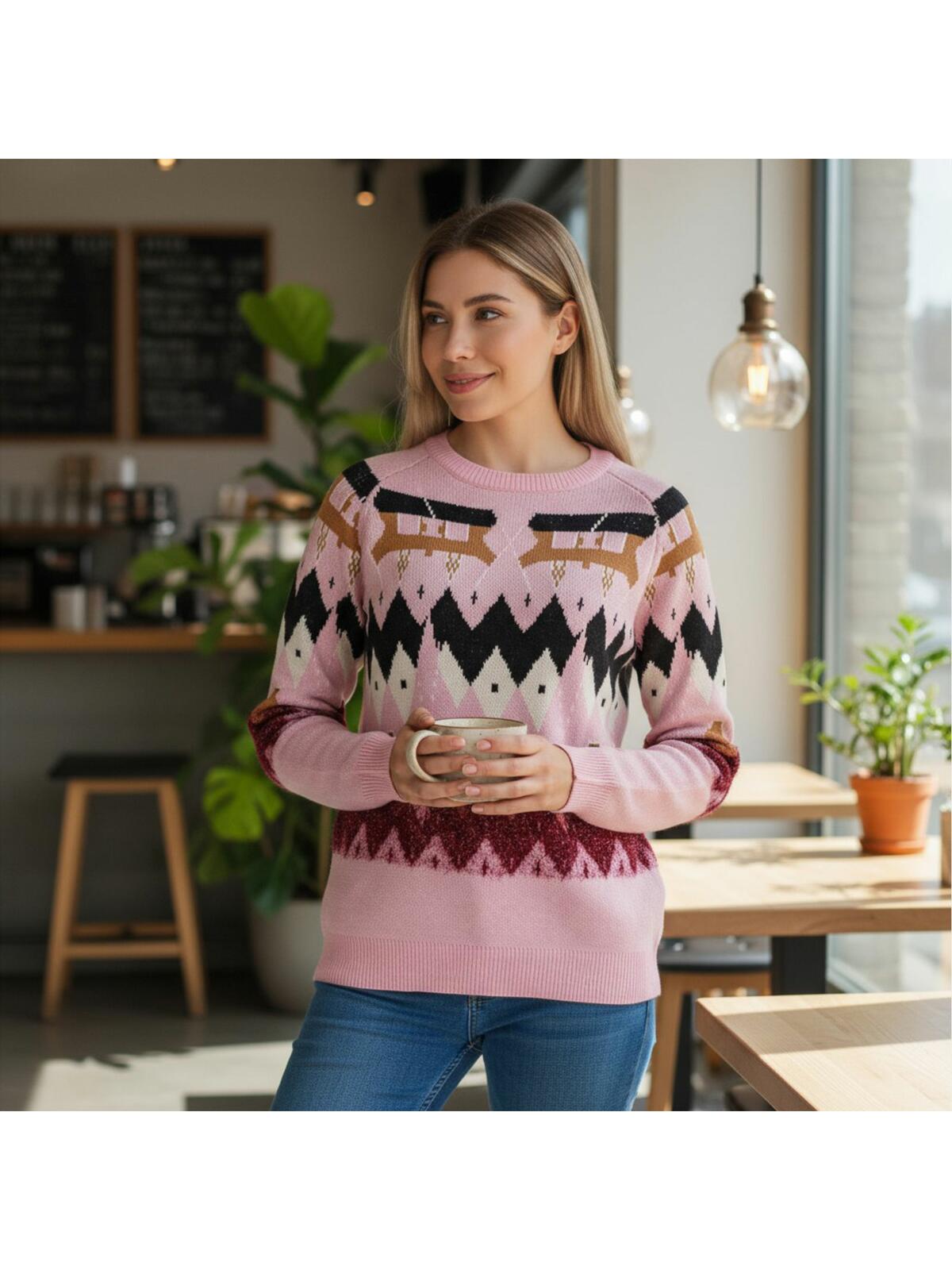 Wzorzysty sweter świąteczny