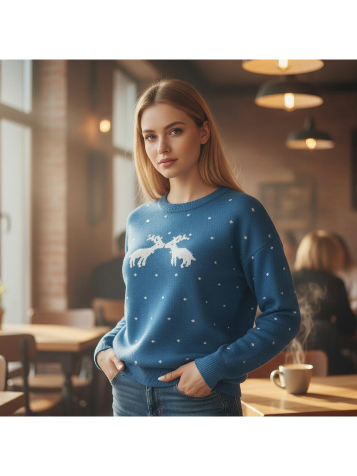 Sweter świąteczny z reniferami