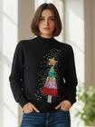 Sweter świąteczny z choinką cekinową