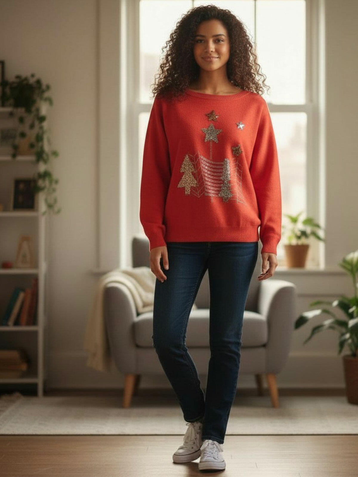 Sweter świąteczny z cekinami