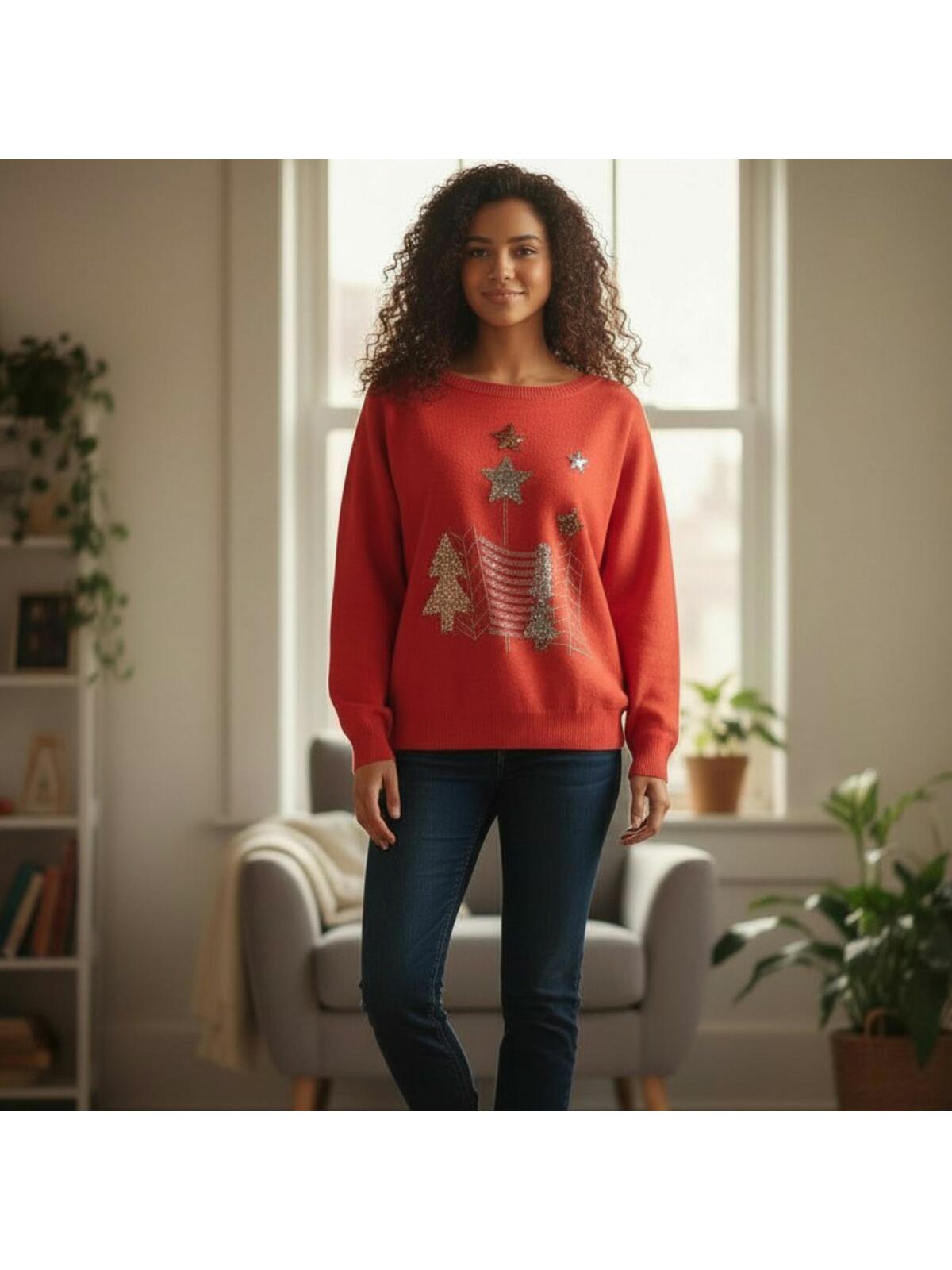 Sweter świąteczny z cekinami