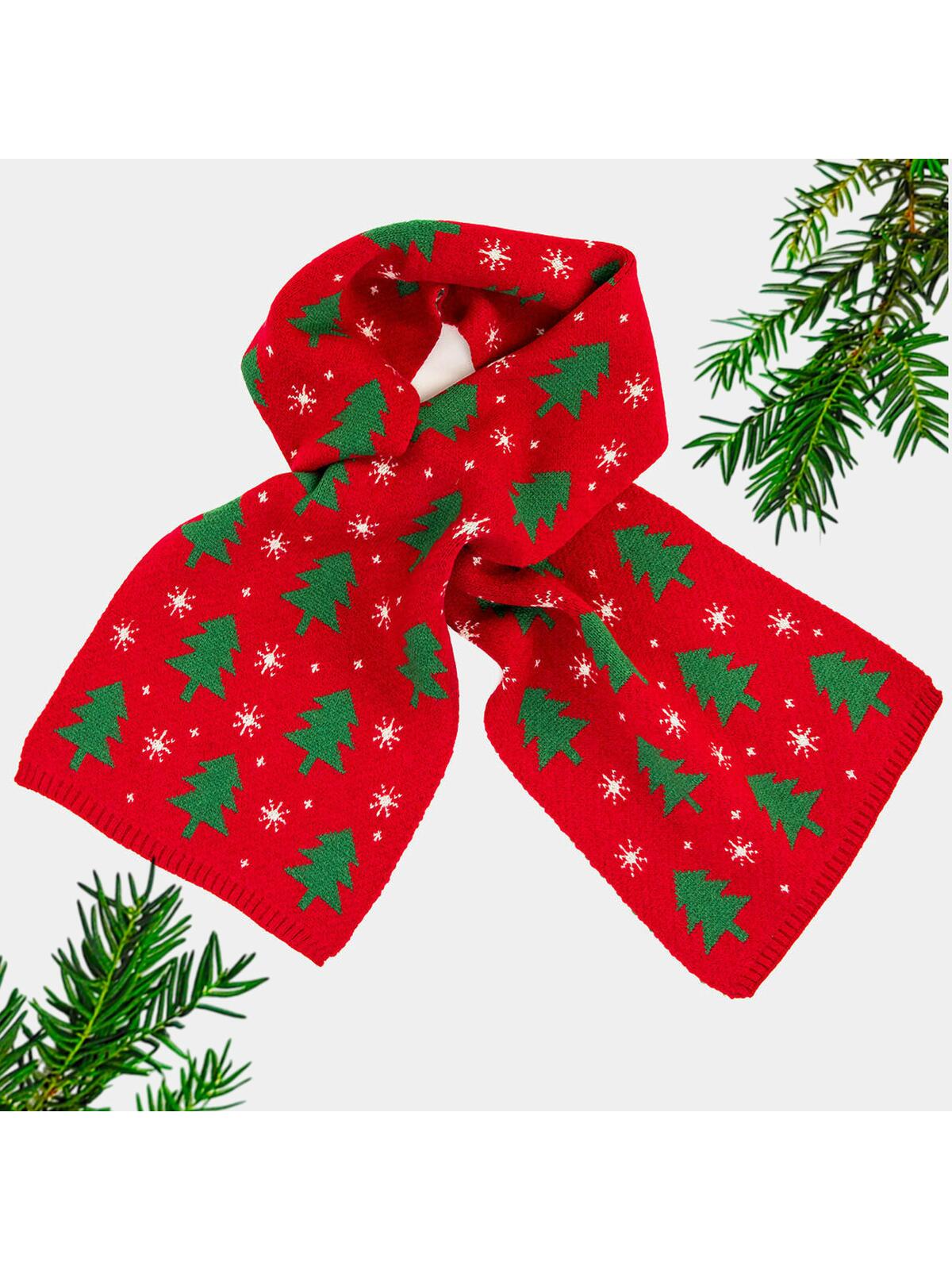 Szalik świąteczny w choinki