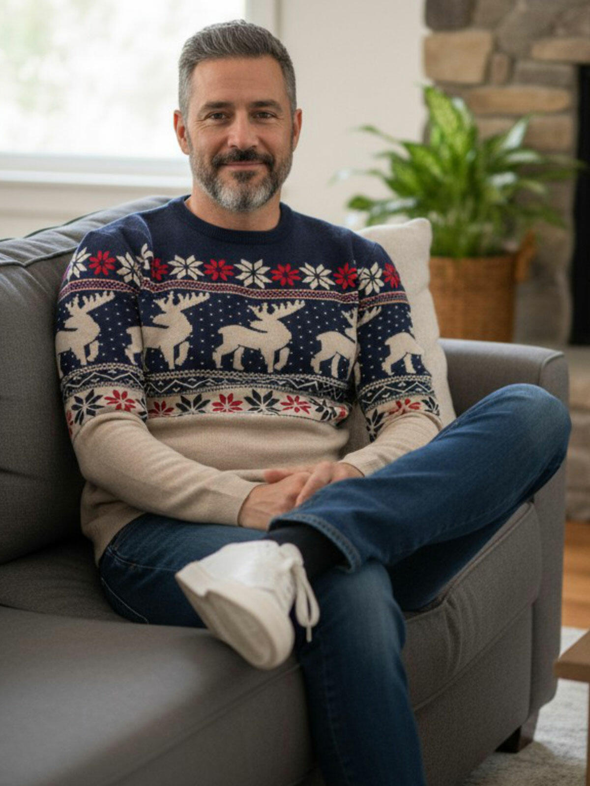 Sweter z norweskim wzorem