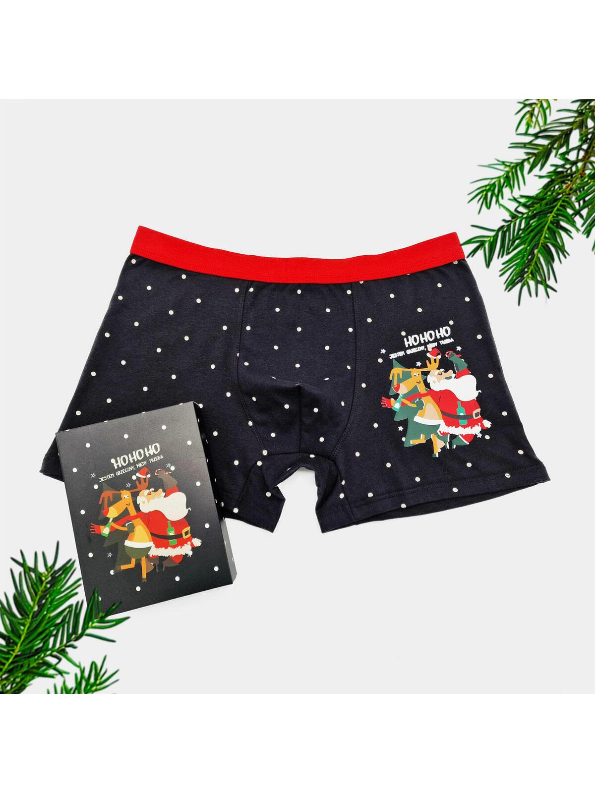 Świąteczne bokserki męskie w prezentowym pudełku