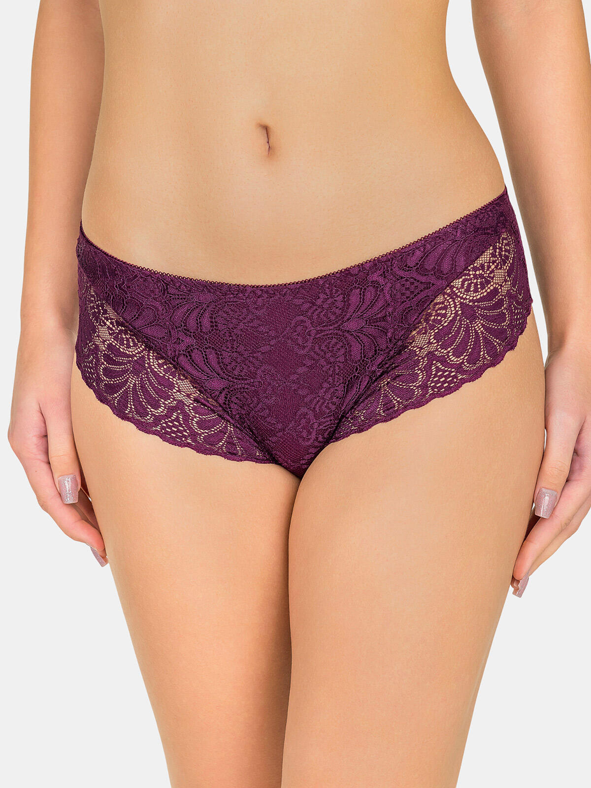 Majtki bawełniane z koronką 2-pak L