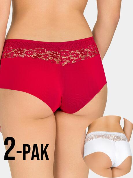 Majtki z koronką 2-pak L