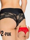 Majtki z koronką 2-pak L
