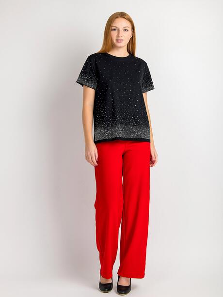 Bawełniana bluzka z cyrkoniami