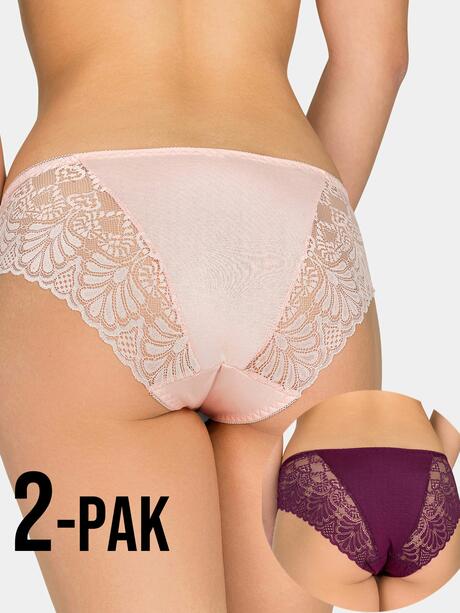 Majtki bawełniane z koronką 2-pak M