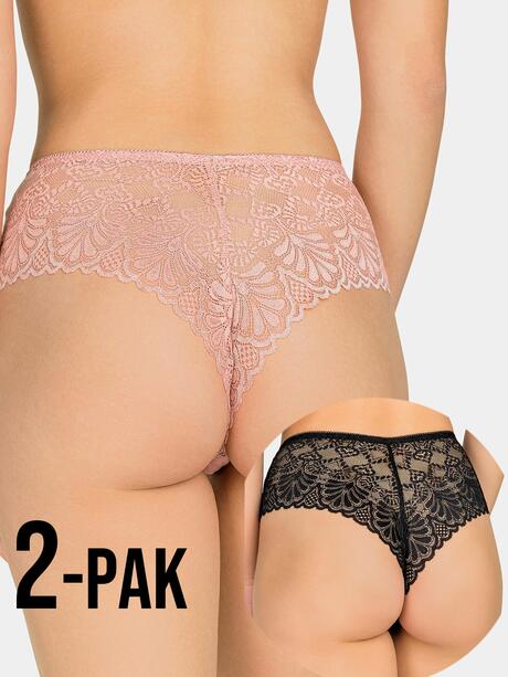 Majtki z koronką 2-pak L