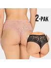Majtki z koronką 2-pak L