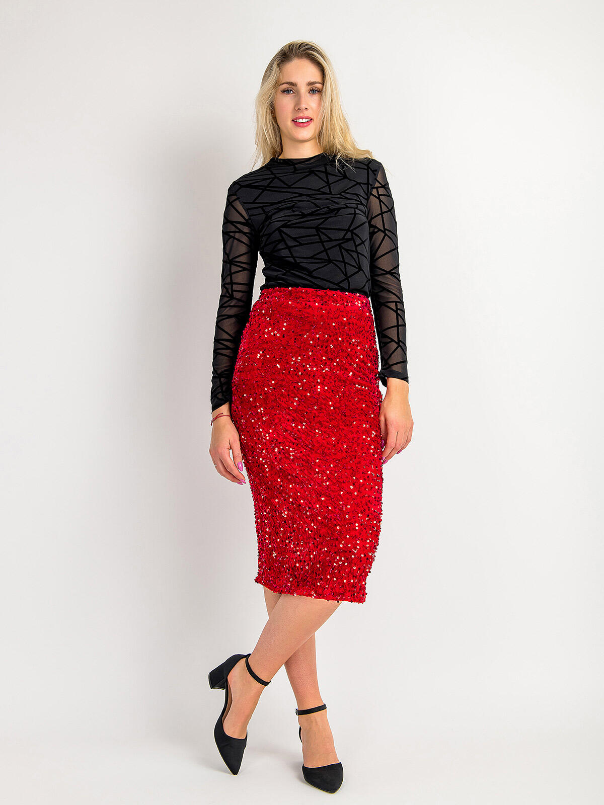 Cekinowa spódnica midi