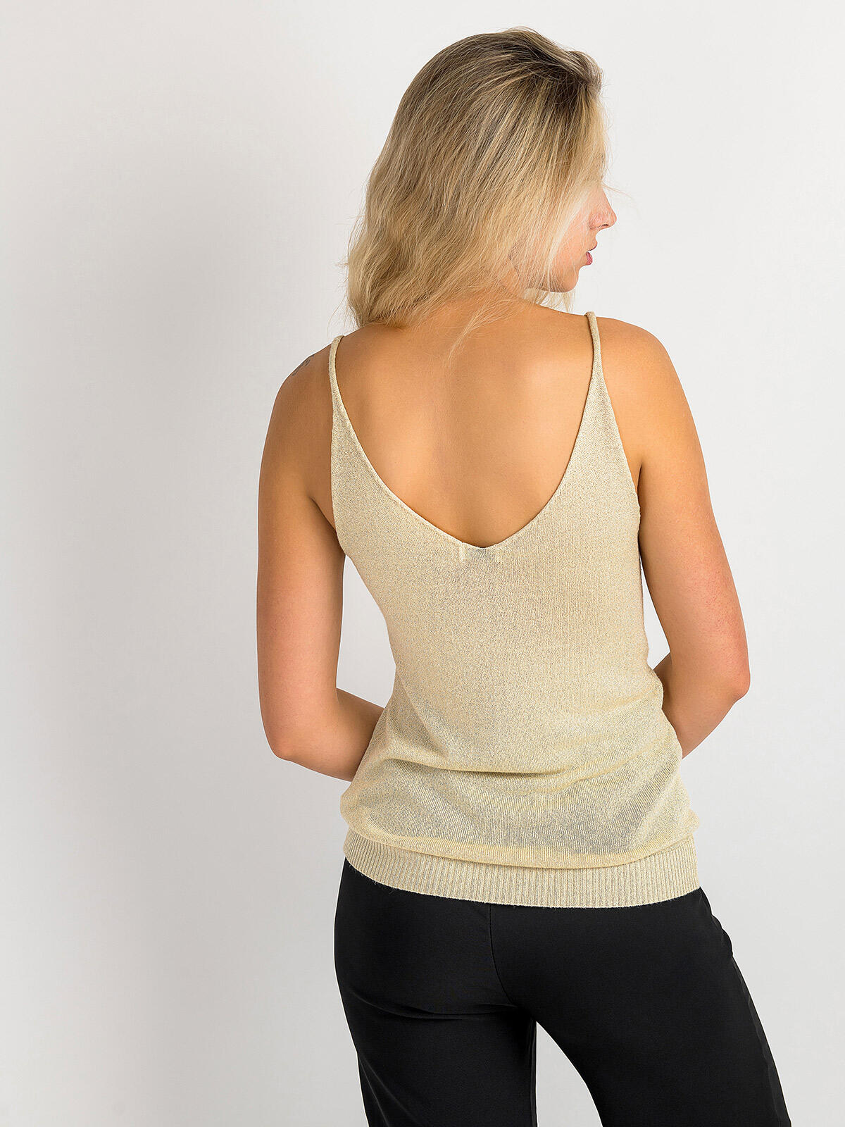 Błyszczący top z bawełną