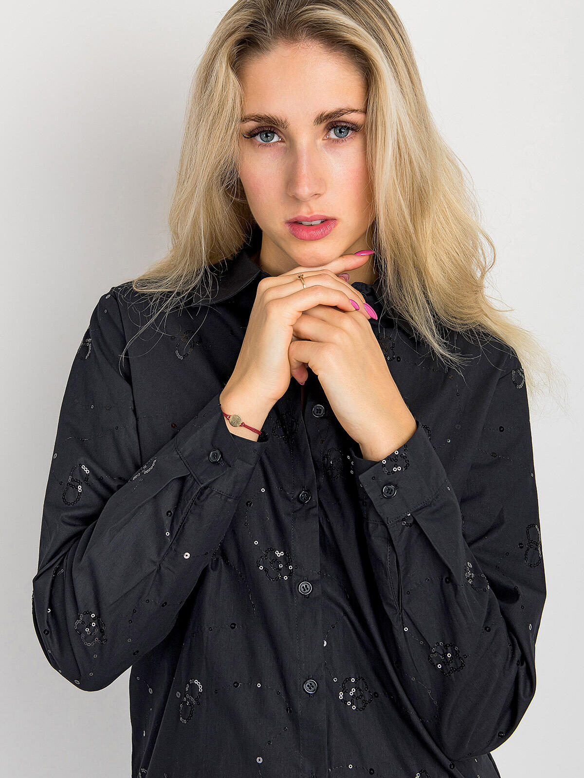 Koszula bawełniana z cekinami