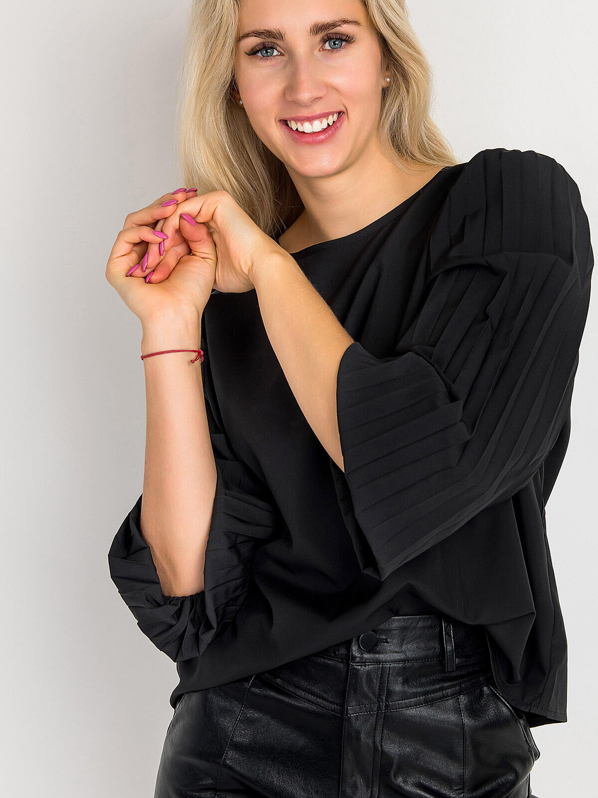 Bluzka z plisowanymi rękawami