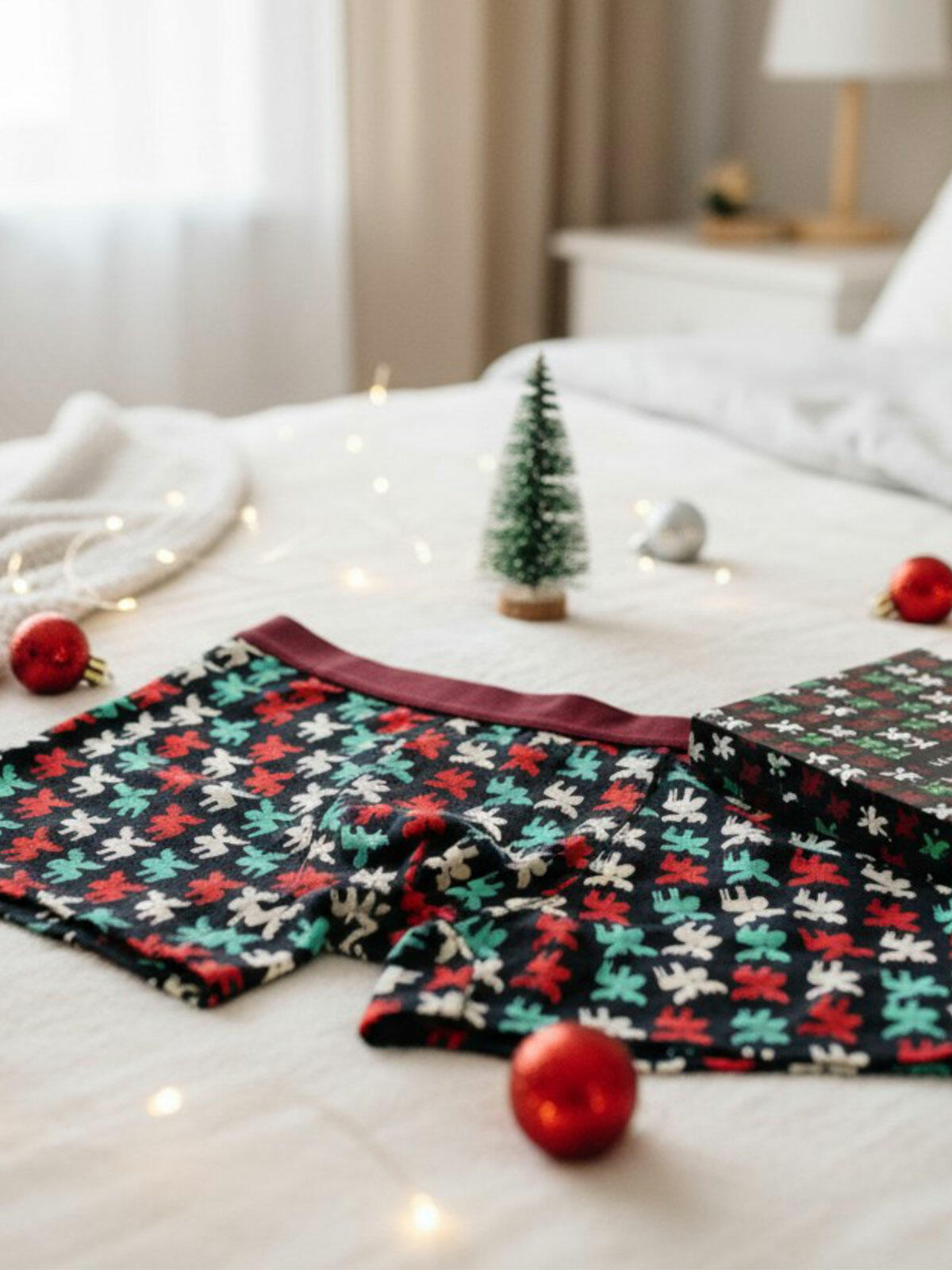 Świąteczne bokserki męskie w prezentowym pudełku