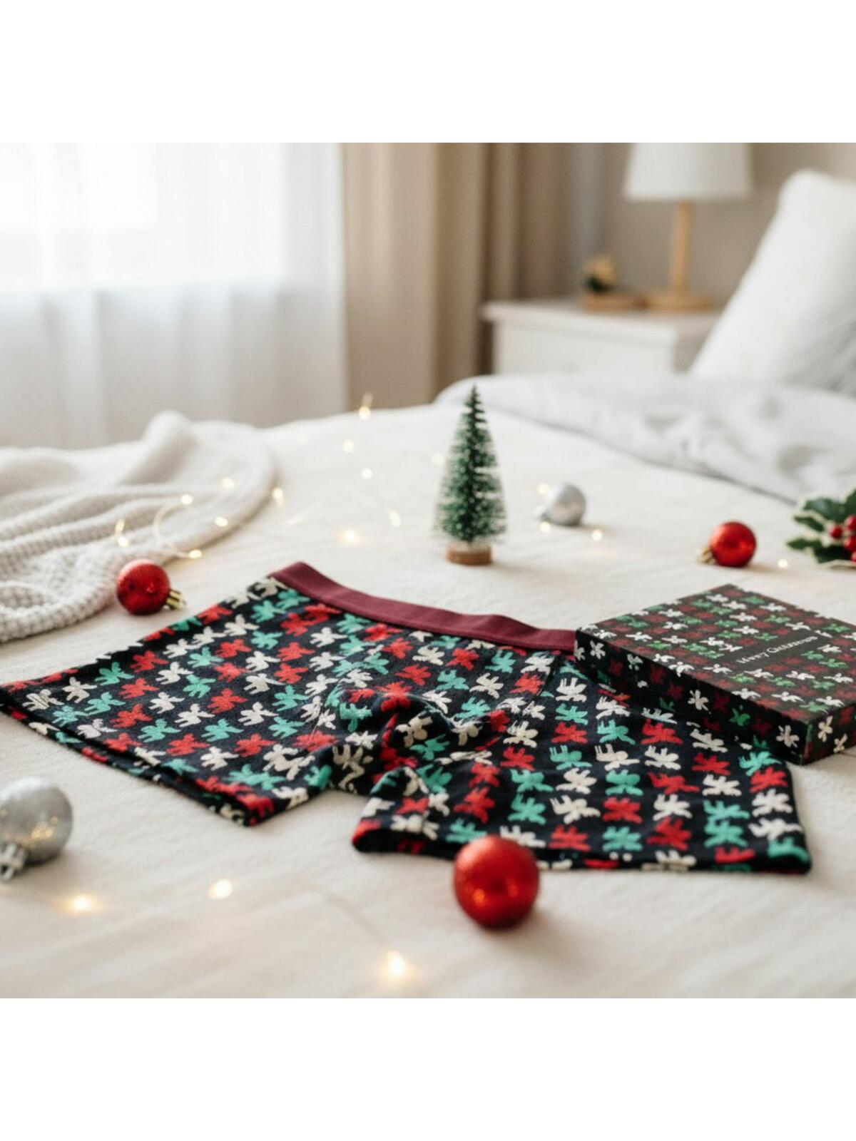 Świąteczne bokserki męskie w prezentowym pudełku