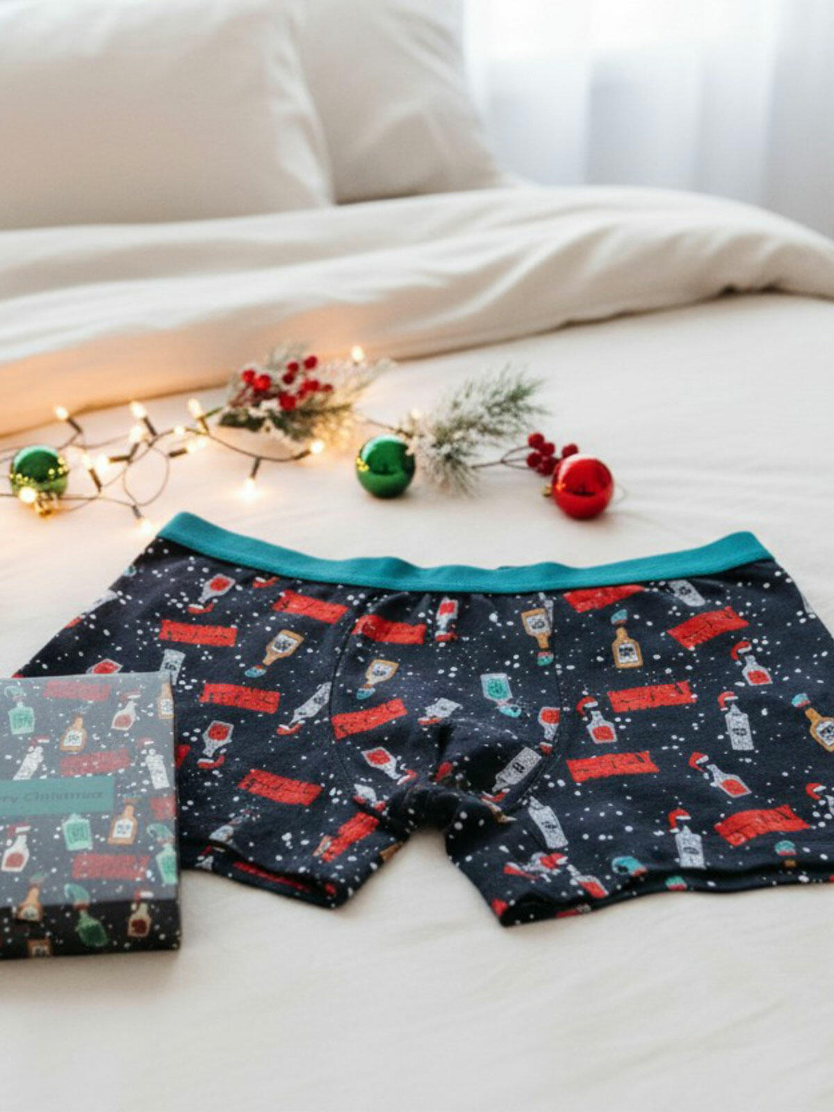 Świąteczne bokserki męskie w prezentowym pudełku
