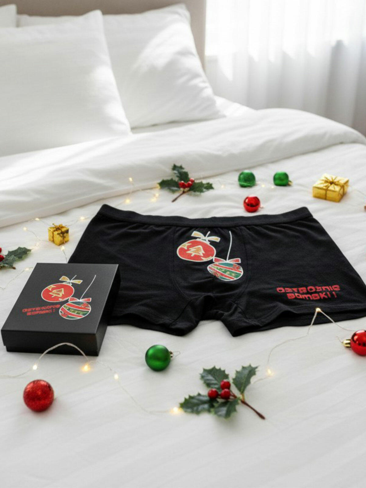 Świąteczne bokserki w pudełku