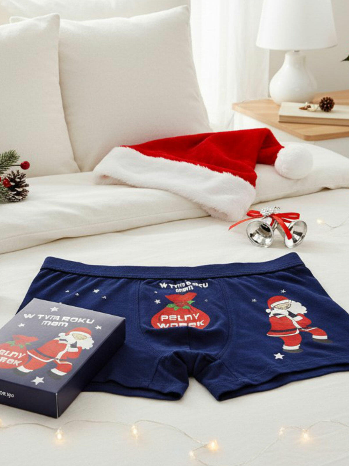 Świąteczne bokserki męskie w prezentowym pudełku