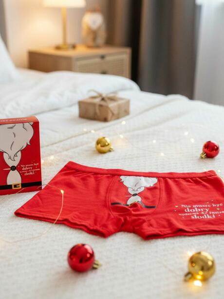 Świąteczne bokserki męskie w prezentowym pudełku