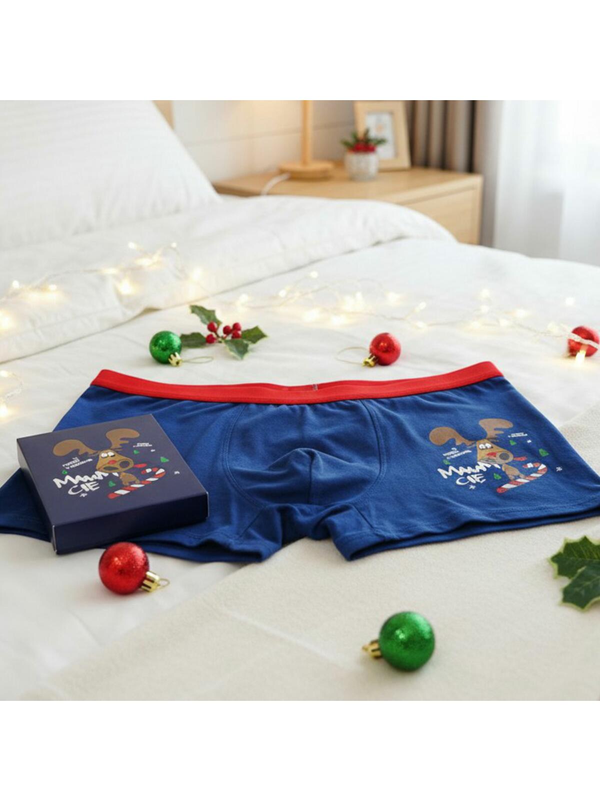 Świąteczne bokserki męskie w pudełku na prezent