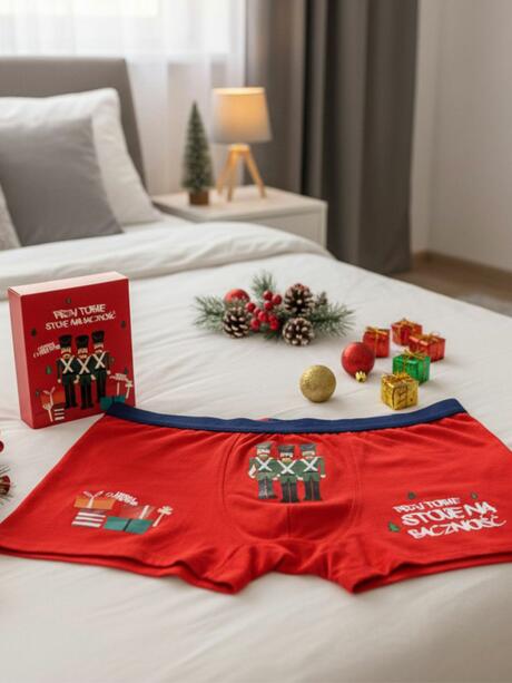 Świąteczne bokserki męskie w prezentowym pudełku