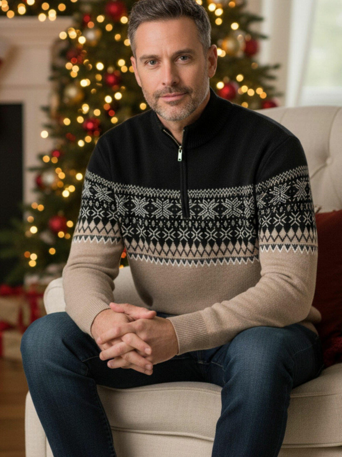 Sweter z motywem norweskim