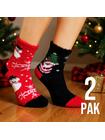 Ciepłe skarpetki świąteczne typu alpaka 2-pak na prezent 35-38