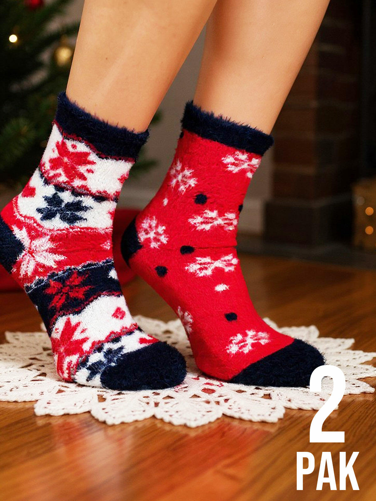 Skarpety świąteczne ciepłe 2-pak 35-38