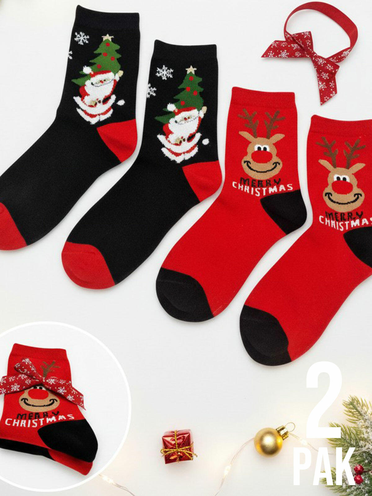 Zestaw skarpet świątecznych 2-pak 39-41