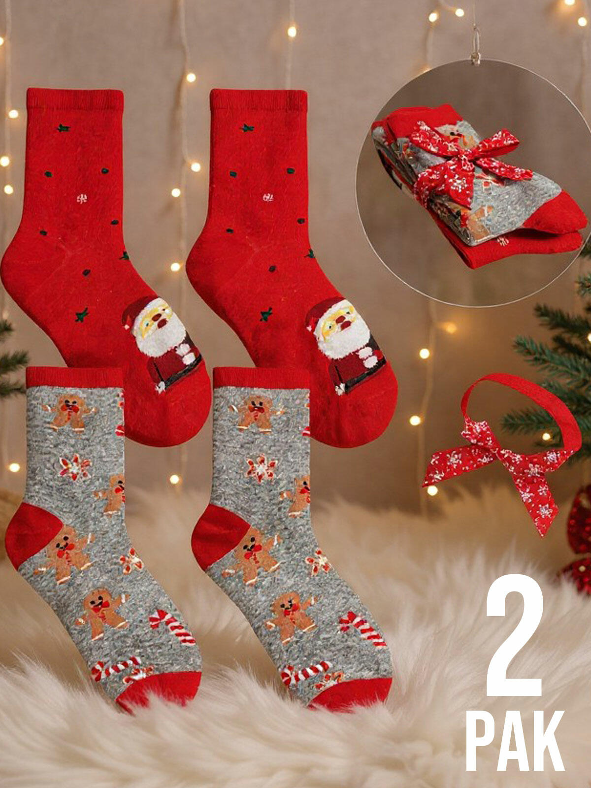 Świąteczny 2-pak skarpetek 39-41