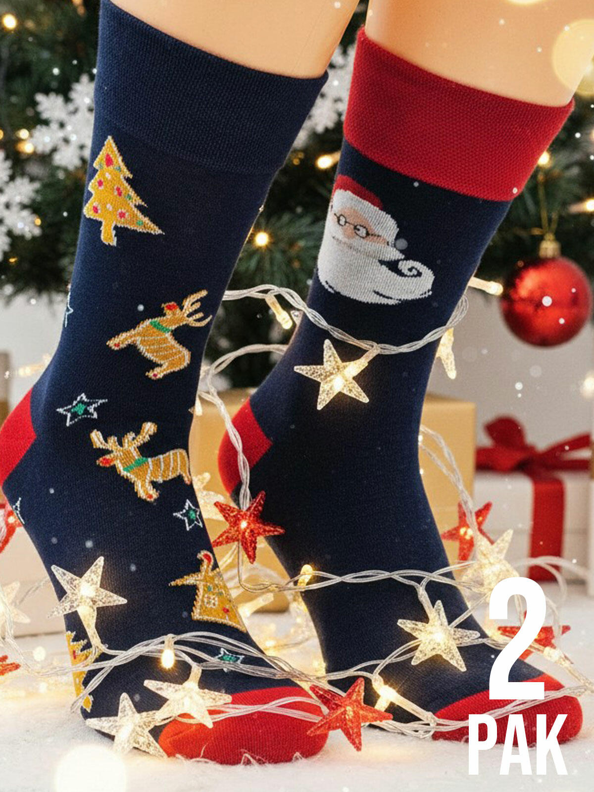 2-pak Świątecznych skarpetek 39-42