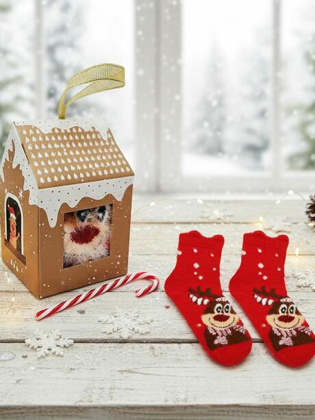 Świąteczne skarpetki w pudełku 27-30