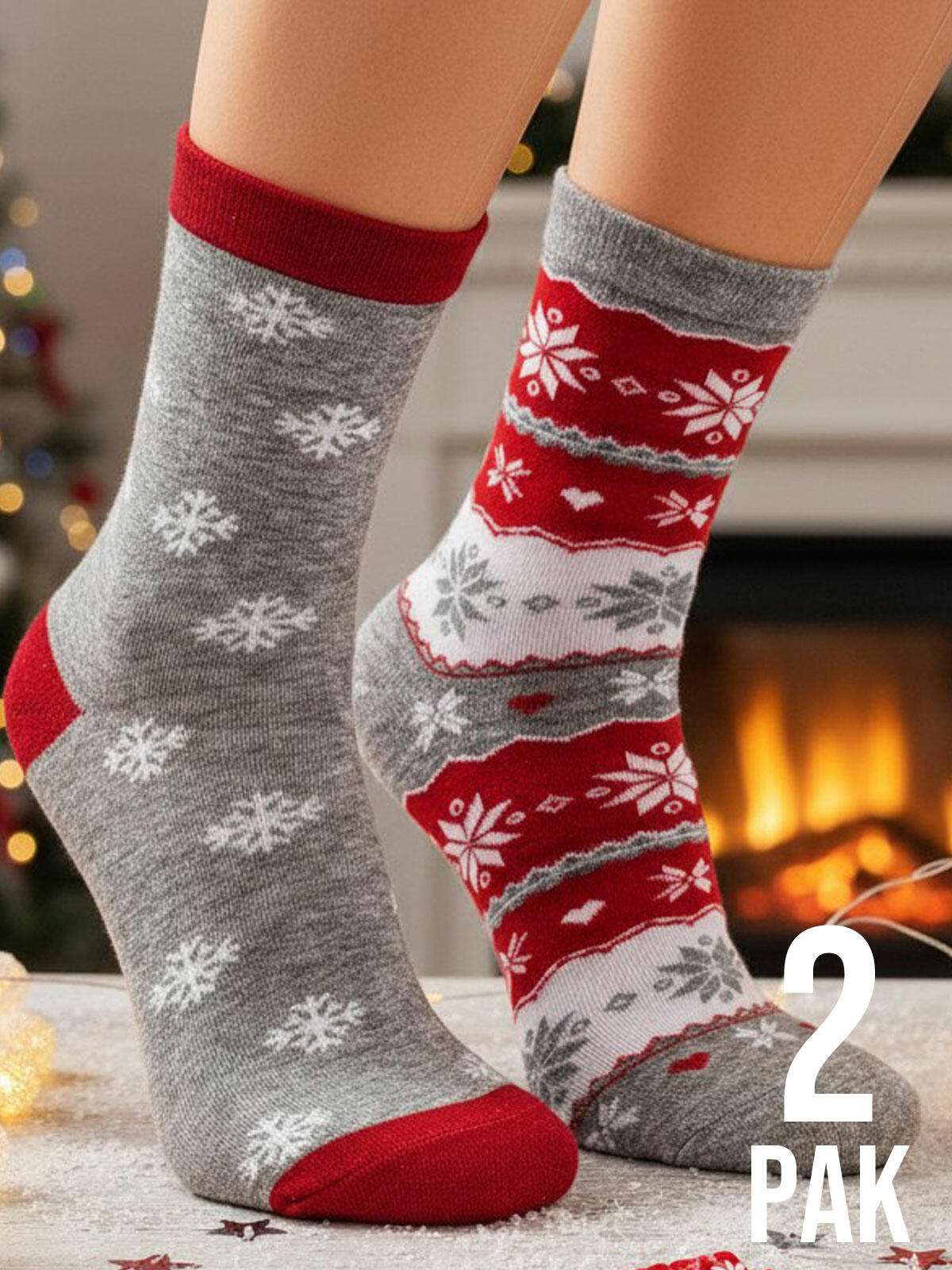 2-pak Świątecznych skarpetek 35-38