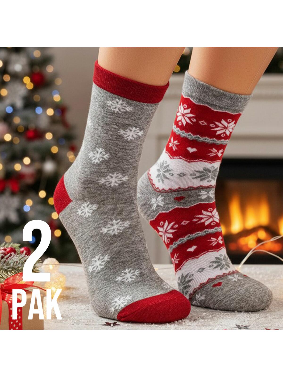 2-pak Świątecznych skarpetek 35-38