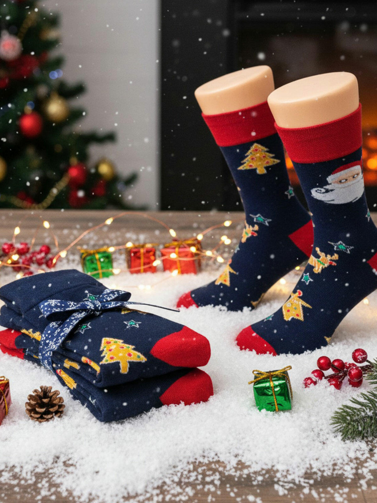 Świąteczne skarpetki męskie 2-pak 43/45