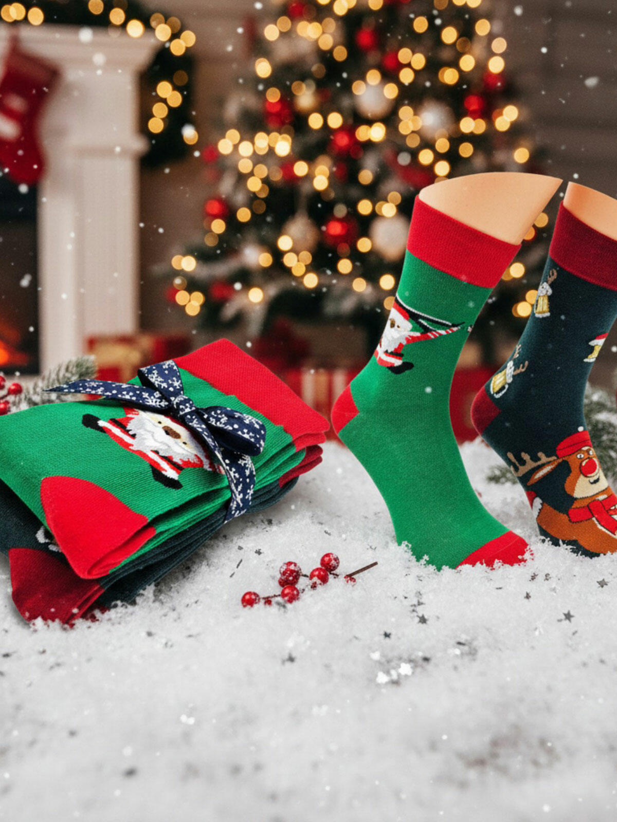 2-pak świątecznych skarpetek 39-42