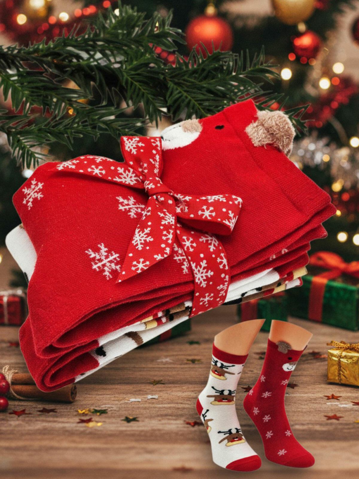 2-pak skarpetek świątecznych 39-41