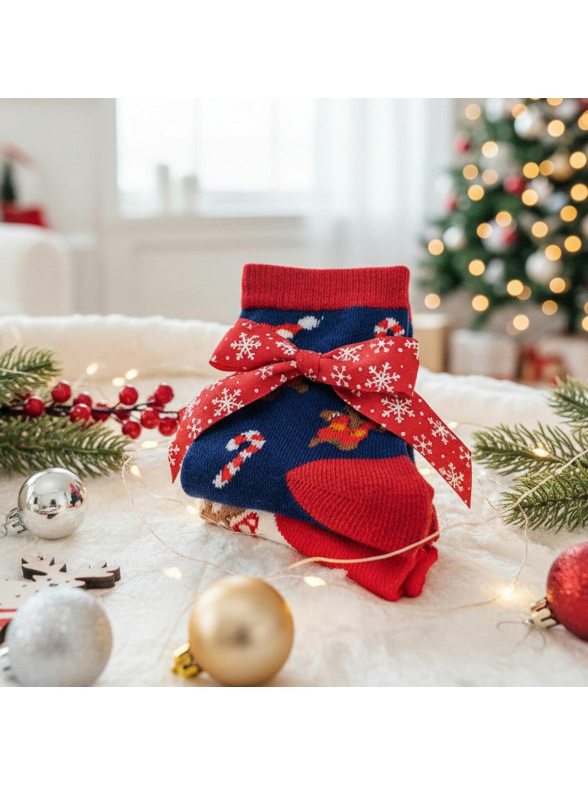2-pak Świąteczny 23-26 dziecięcy z ozdobną wstążką