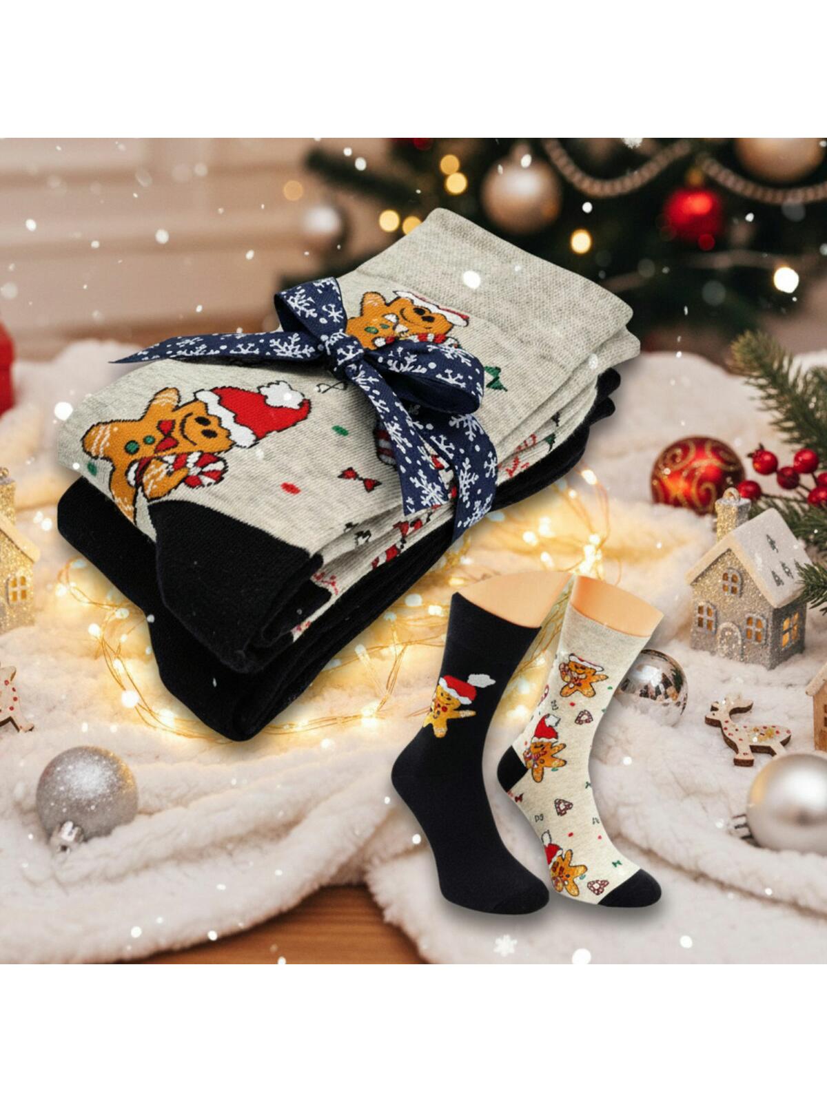 Skarpetki w piernikowe ludziki 2-pak 39-42