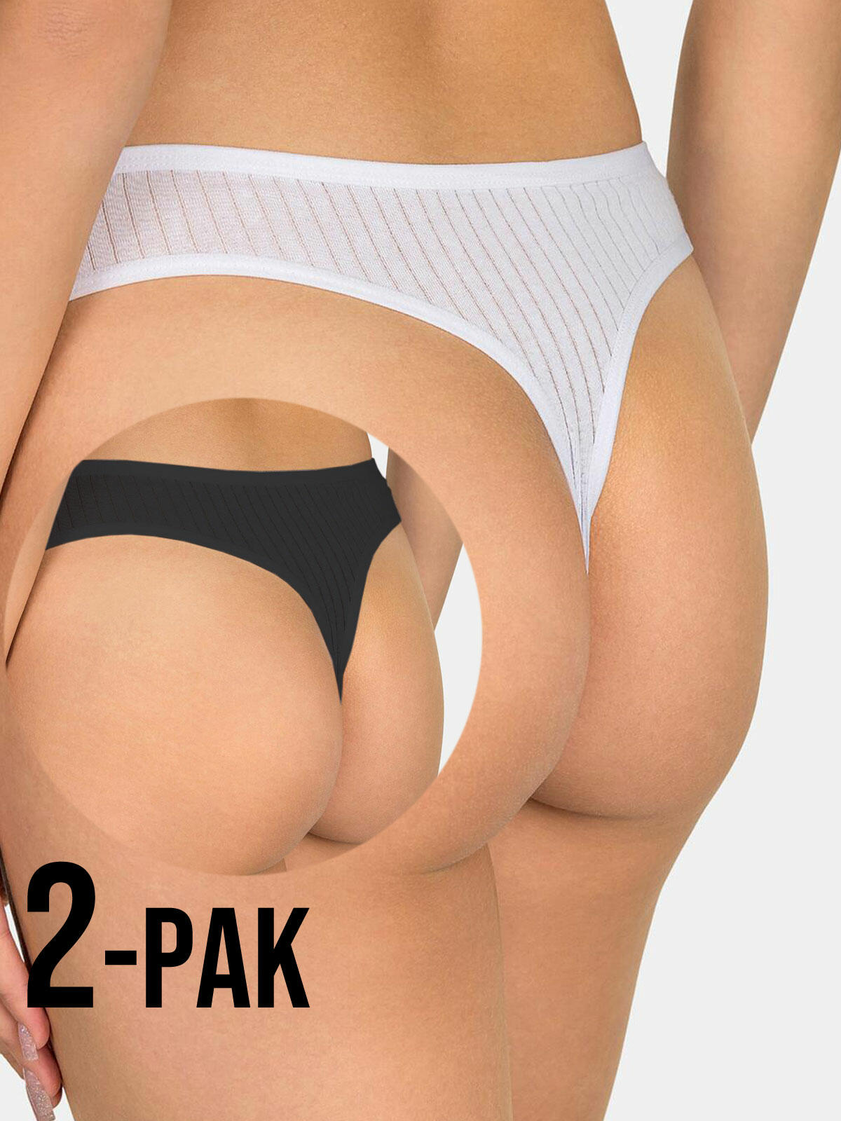 Stringi damskie bawełniane 2-pak