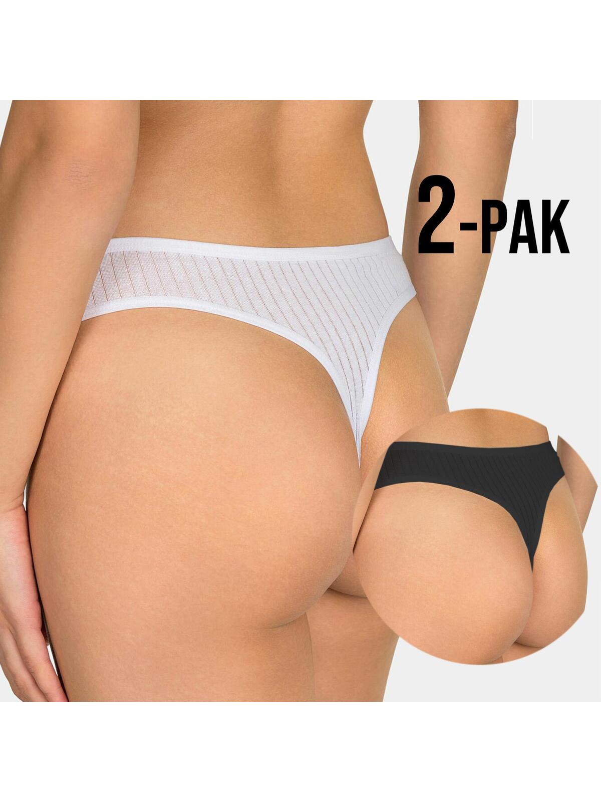 Stringi damskie bawełniane 2-pak