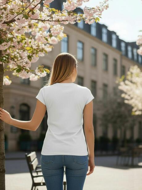 T-shirt z połyskującym nadrukiem